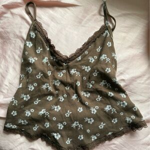 Hollister Brown Ribbed Tank Top